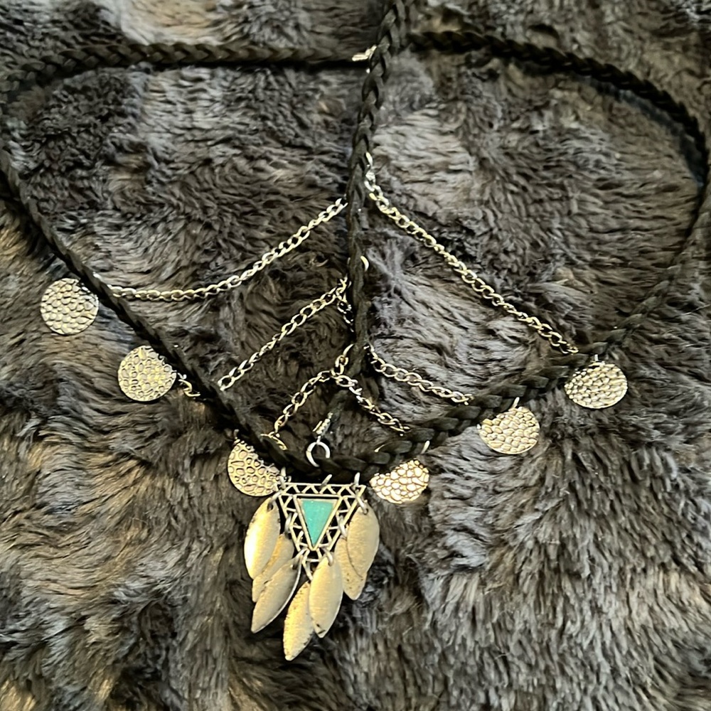 Braided head piece with turquoise festival